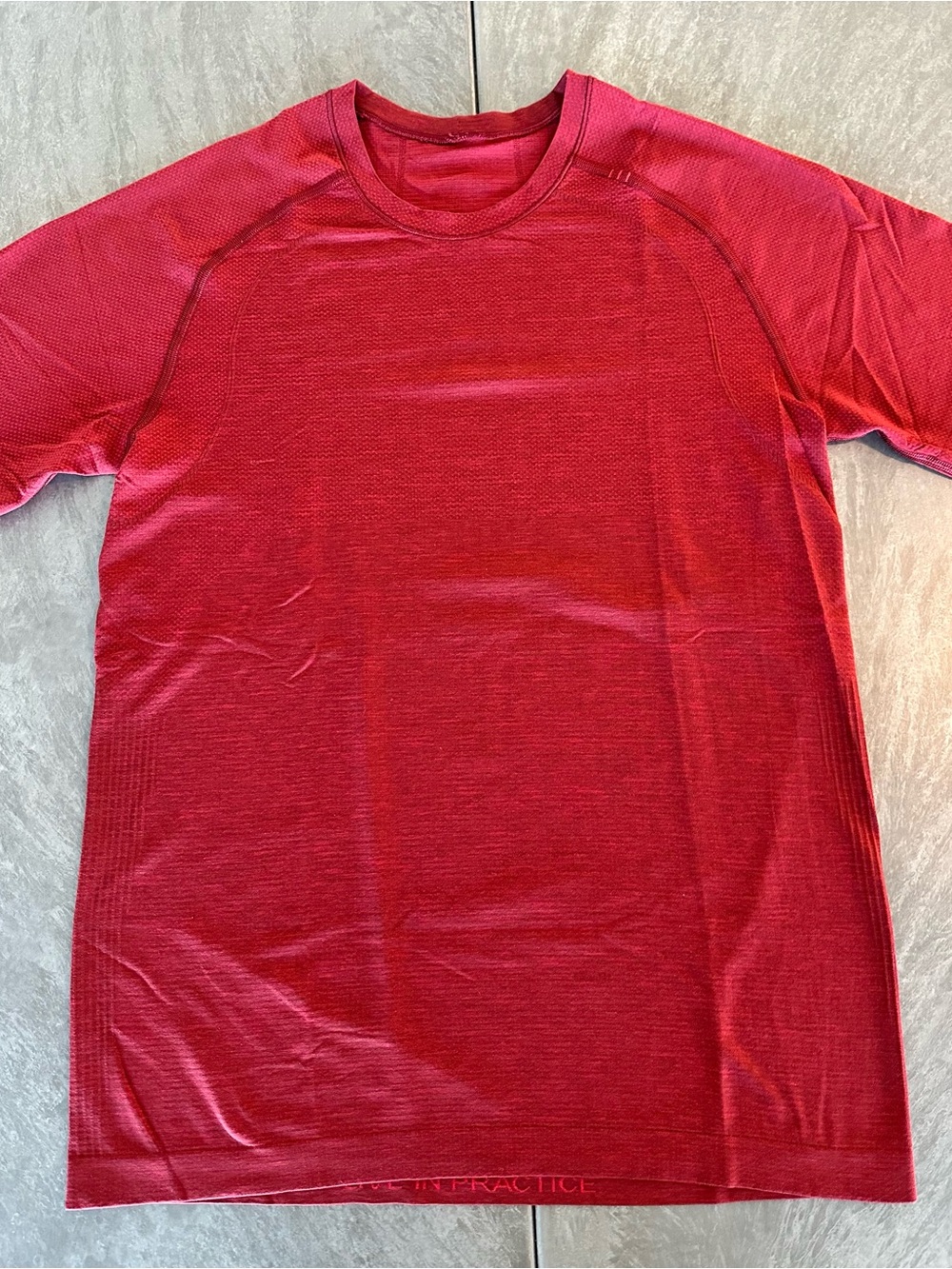 Lululemon Men's Deep Red Metal Vent Performance Crew Neck Shirt